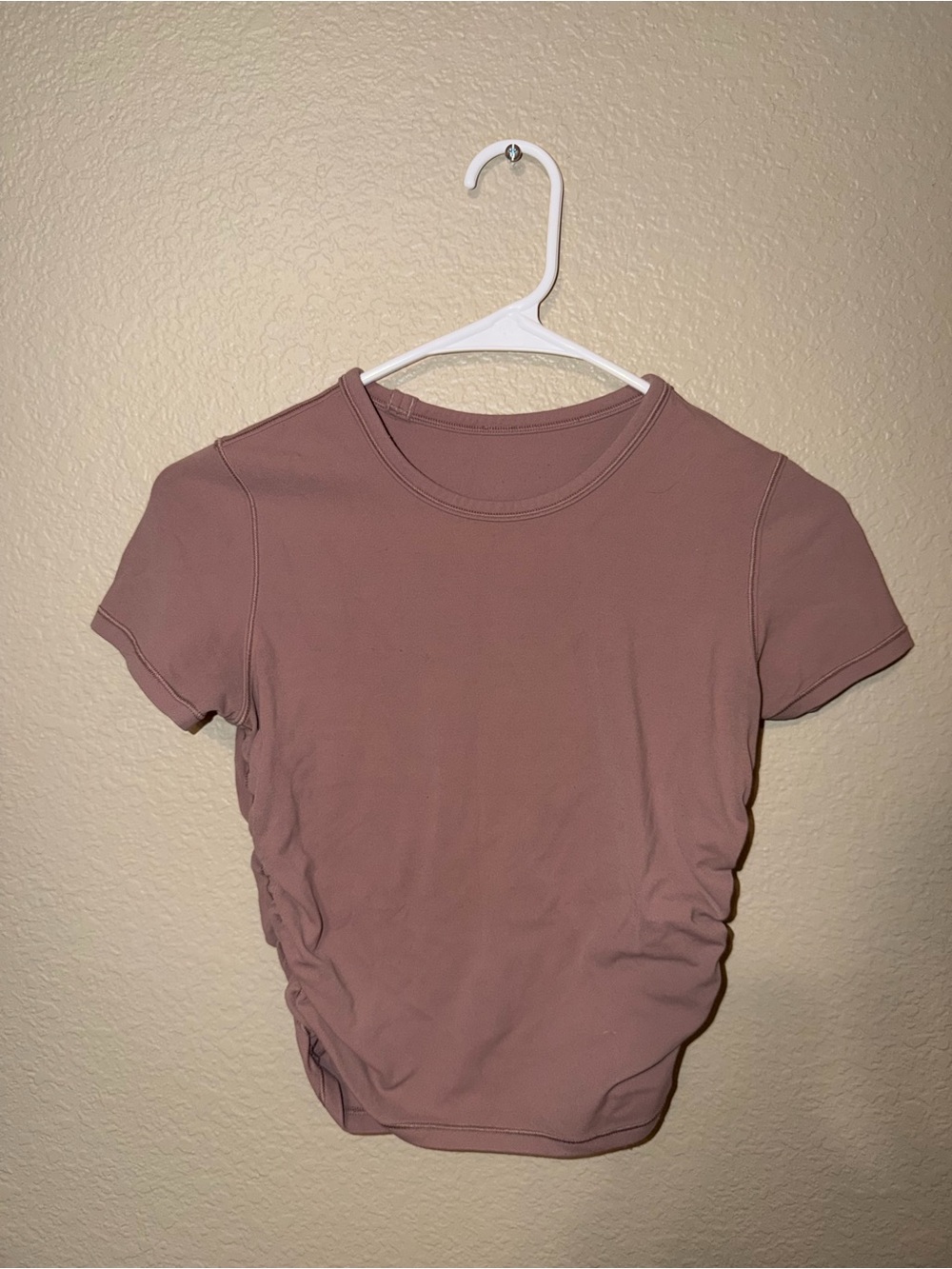 lululemon athletica Mauve Pink Short Sleeve Crop Top
